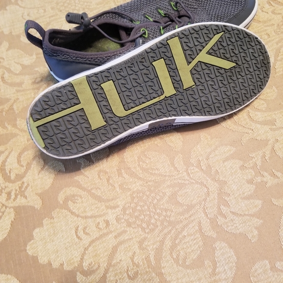 Hux Performance Fishing Size 8 Gray/Green Slip Ons - Picture 4 of 5